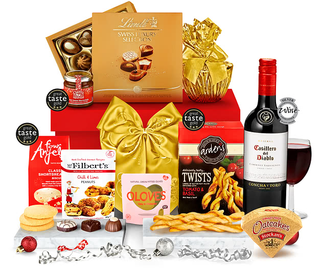 Connoisseur's Celebration Gift Box With Red Wine